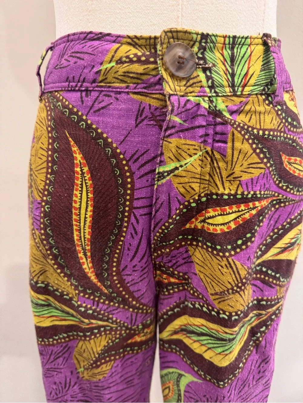 ZARA Multicolor Linen Cropped Pants | Size Medium | Made in Morocco